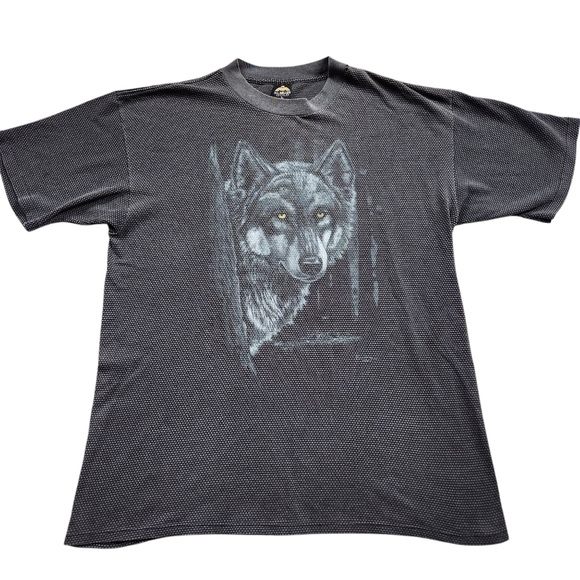 Vintage H.L. Miller Wolf Nature Graphic Tshirt Sz XL - Picture 1 of 5